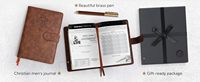 Diario cristiano para hombres GF, diario de oración, cuaderno de estudio bíblico, planificador diario de estudio para hombres, bloc de notas con versículos bíblicos y pegatinas de fe.