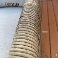 Fauteuil pivotant moderne pour patio extérieur, en corde PE tressée à la main, base en teck massif, coussin imperméable, pour jardin, villa, hôtel