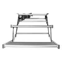 TYTXRV Marches pliantes 12V avec lumière LED en alliage d'aluminium Double échelles électriques Marches antidérapantes pour camping-car Remorque Camping-car