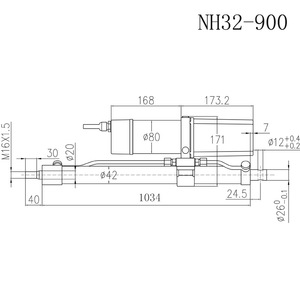 Mini Cilindro Hidráulico, Actuador de 24/48 V CC, Motor de Elevación Pequeño, Varilla Hidráulica para Plataforma Elevadora de Manipulador - Product Image 2