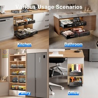 Organisateur de placard coulissant, étagères de rangement pour tiroirs, organisateur de placard, paniers coulissants pour cuisine, sans perçage
