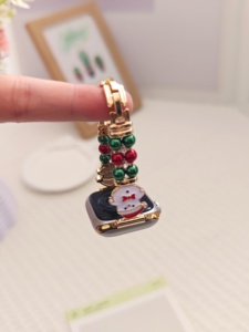 สายนาฬิกาอัจฉริยะสำหรับ Apple iWatch รุ่น8/9/10/11 /se ชุดสายรัดโลหะประดับเพชรมาใหม่สำหรับเทศกาลคริสต์มาส - Product Image 3