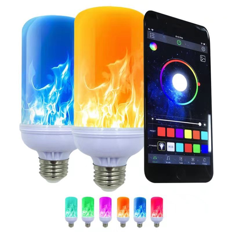 2022 Hot selling LED flame lamp RGB LED bulb home bar decoration atmosphere lamp mobile control for holiday