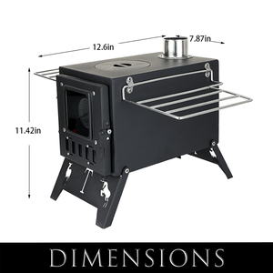 Fornello da Campeggio Pieghevole <span class=keywords><strong>a</strong></span> <span class=keywords><strong>Legna</strong></span>, Griglia BBQ in Acciaio al Carbonio Resistente, Fornello Integrato Pieghevole per Giardino e Picnic - Product Image 4