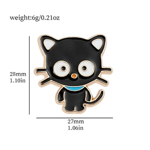 Lindo gato de dibujos animados insignia de Metal negro niquelado gato negro Animal esmalte Pin broche de aleación para chaqueta bolsa accesorios de ropa - Product Image 3