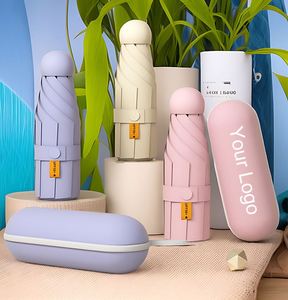 Paraguas Plegable de Cinco Secciones, Tamaño Pequeño, con Estuche, Estructura Metálica, Resistente al Viento y con Protección Solar, de Fábrica China - Product Image 1