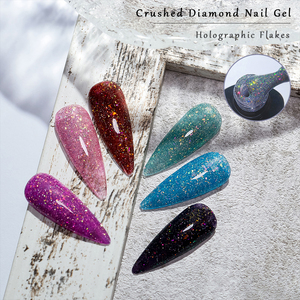 Wholesale Sparkling Crushed <b>Diamond</b> Nail UV Gel Strong Adhesion Glitter Gel for Custom Private Label - Product Image 1
