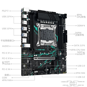เมนบอร์ด Mechanic B9 X99 C612 รองรับ LGA2021-3 พร้อม NVME NGFF M.2 รองรับซีพียูซีรีส์ Xeon รองรับ DDR4 รองรับ LGA 2011-3 Soc - Product Image 5