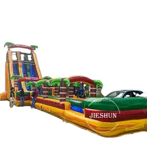 New dual lanes commercial inflatable big water slides with led light for kids