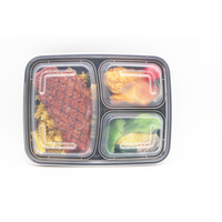 Conteneur alimentaire en plastique PP pour micro-ondes, 1/2/3 compartiments, vente en gros, avec couvercle