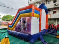 Structure gonflable sur le thème de l'espace avec toboggan sec, échelle pneumatique, château gonflable de sport, trampoline pour enfants, jouets d'activités