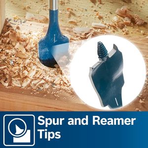 Dz 5PCs 1 "x 6" Hex Shank gỗ Spade khoan phẳng <span class=keywords><strong>Bit</strong></span> <span class=keywords><strong>Set</strong></span> cho chế biến gỗ vít điểm screwdriver <span class=keywords><strong>bit</strong></span> - Product Image 6