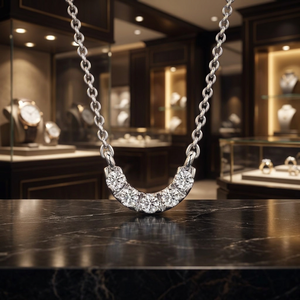 Colgante Geométrico de Diamantes Asimétricos Vanguardistas en Oro Blanco de 14K (Joyería Fina Nupcial de Alta Costura) - Product Image 2