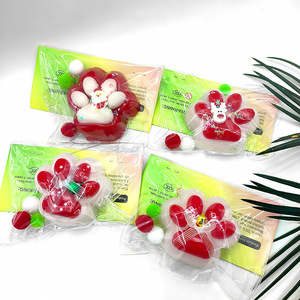 Kawaii Cute Christmas Deer Mochi <b>Squishy</b> Squeeze Fun TPR <b>Cat</b> Paw Squeeze Toy Factory Wholesale for Party Favors Birthday Gifts - Product Image 3