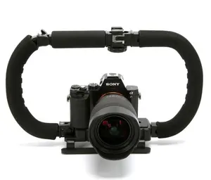 DSLR Stabilizer Action Camera Camcorder Stabilizers 3-Shoe 2-Handed Vlog Video Holder Rig Low Position Shooting Steadycam Mount