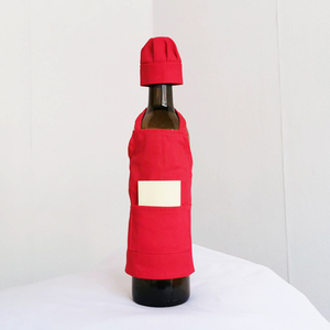 Promozione cotone poli bottiglia di vino piccolo Chef grembiule e cappello ristorante vino arredamento grembiule - Product Image 4