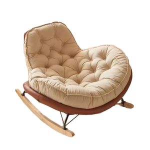 Fauteuil à <span class=keywords><strong>bascule</strong></span> moderne en <span class=keywords><strong>bois</strong></span> rembourré et confortable avec hauteur réglable, chaise longue inclinable pour chambre, salon, bureau à domicile, intérieur - Product Image 1