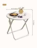 Table pliante ronde moderne en bois avec chaises pieds en métal en forme de X sans assemblage pour la maison cuisine café restaurant