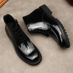 Botas de Trabajo de Hombre Estilo Británico JiuZhou C1229-23 Hechas a Medida, Punta Puntiaguda, Parte Superior de Cuero Genuino, Antideslizantes - Product Image 3