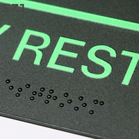 EZD Panneau d'orientation personnalisé en acrylique vert pour salle de soins infirmiers, plaque de signalisation de porte tactile en braille conforme à l'ADA imprimée aux UV