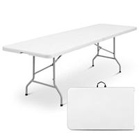 Vente en gros directe - Table pliante blanche en HDPE de 96 pouces (8 pieds) pour réceptions de mariage et fêtes