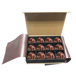 12pcs סיטונאי קראפט נייר מחיצת הכנס קוקי שוקולד אריזה תיבת עם רפידות - Product Image 1