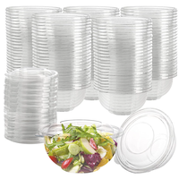 Bol en plastique à emporter, bol en plastique transparent sans BPA, bol à salade avec couvercle, 16 oz, 24 oz, 32 oz, 48 oz, 64 oz, bols à salade