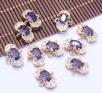 Connecteurs de bijoux en laiton plaqué or 18 carats HP0176, forme ovale, décoratifs, accessoires de fabrication de bracelets, pendentifs, liens, fournitures