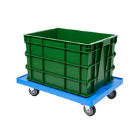 Poignée en plastique à chargement élevé Outils en plastique Chariot à plate-forme durable à quatre roues