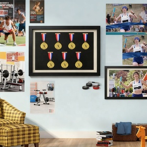 Cadre photo A4 en MDF noir et blanc, cadre de présentation de médailles, cadres de présentation d'ombres imprimés UV pour les coureurs, marathon, <span class=keywords><strong>course</strong></span>, tous les sports - Product Image 6