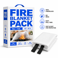Couverture anti-feu 1x1m pour supermarché, couleur unie, en fibre de verre, avec languettes de tirage faciles, pour la sécurité en cuisine