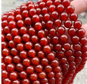 Đá Mã Não Đỏ 4/6/8/10/12/14Mm Đá Mã Não Đỏ Hạt Tròn Lỏng Lẻo Cho Vòng Đeo Tay Trang Sức Làm 15.5 "Trong Sợi - Product Image 2