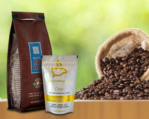 Papier d'aluminium noir mat imprimé sur mesure 100g 250g 500g 1kg 12oz Sachets de café en plastique à fond plat pochettes avec valve - Product Image 2