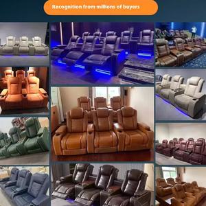 Canapé inclinable électrique moderne de <span class=keywords><strong>première</strong></span> couche en cuir de vachette pour le cinéma à domicile, pour le visionnage audiovisuel de films et de télévisions neufs - Product Image 5