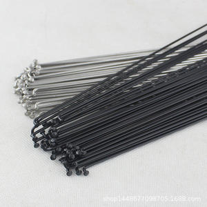 Radios de acero inoxidable 14G plateados con tapas de latón para bicicleta de montaña - Product Image 1