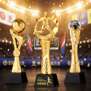 Trophées en résine dorée personnalisés avec logo <span class=keywords><strong>sur</strong></span> mesure, design artistique peint, pour des réalisations exceptionnelles - Product Image 5