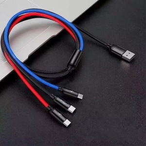 1.2m 3A PVC tương thích một-đốc-ba sạc cáp cho Android Micro điện thoại fori điện thoại di động máy tính máy ảnh bện thiết kế - Product Image 4