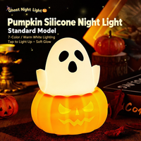 Halloween Geister-Kürbis LED-Nachtlicht USB-C Wiederaufladbare Tippsteuerbare Lampe mit Individuellem Logo für Feiertagsgeschenke