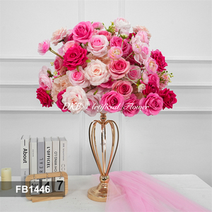 Wholesale Decor Hot Pink <b>Artificial</b> <b>Flower</b> Ball Arrangement Wedding Centerpieces for Wedding Table Party Decorations - Product Image 2