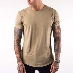 Curved Hem Crew Neck High Quality <b>Mens</b> <b>Muscle</b> Slim Fit <b>t</b> <b>Shirt</b> Sleeve Custom logo Blank <b>T</b>-<b>shirts</b> for <b>Men</b> 100% Cotton - Product Image 5
