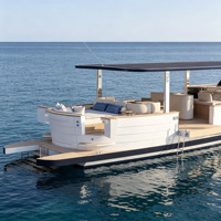 Yacht flottant électrique à énergie solaire, ponton mobile, maison préfabriquée, croisières solaires pour fêtes et pêche, bateau-maison