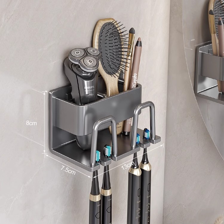 Porte-gobelet gris anthracite à 2 compartiments (sans gobelet) - amovible