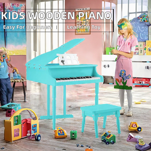30 Keys Kids Grand Piano Wooden Musical Instrument Toy with Bench <b>Music</b> <b>Stand</b> for Early Education - Product Image 2