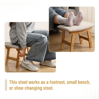 Tabouret moderne en bois Chaise Petit repose-pieds ottoman Tabouret de courtoisie avec pieds en bois massif
