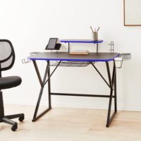 Escritorio meja Game komputer ergonomis, Meja Game komputer meja kantor ergonomis untuk bermain Game