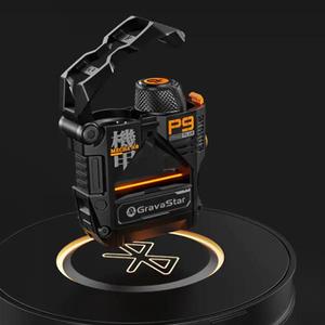 Auriculares Inalámbricos GravaStar P9 PLUS Negros con ANC para Gaming y Aviación, de Plástico, V5.3 On-Ear con Luz RGB y Driver Dinámico - Product Image 1