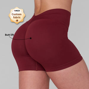 Pantalones cortos de Yoga de cintura alta para mujer de secado rápido personalizados Levantamiento de cadera Mujeres Gimnasio Fitness Booty Yoga Shorts Girl - Product Image 1
