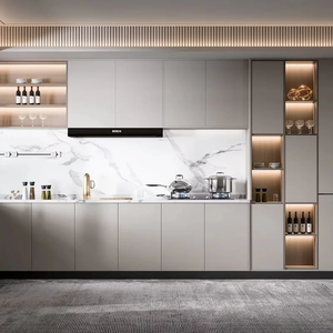 Meubles de cuisine minimalistes sur mesure, unités de garde-manger intégrées pour appartements, meubles de cuisine pour la rénovation d'appartements - Product Image 1