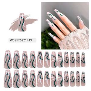 Expédition rapide <span class=keywords><strong>Super</strong></span> collant 24 pièces <span class=keywords><strong>Faux</strong></span> <span class=keywords><strong>Ongle</strong></span> gros <span class=keywords><strong>Long</strong></span> cercueil <span class=keywords><strong>faux</strong></span> ongles boîte d'emballage presse à ongles sur - Product Image 5