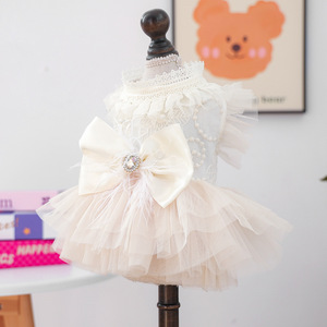 Luxury Small Dog <b>Clothes</b> New Wedding Princess Puppy Puffy Gauze Skirt Luxury Elegant Dog Wear <b>Clothes</b> Formal Dress - Product Image 5
